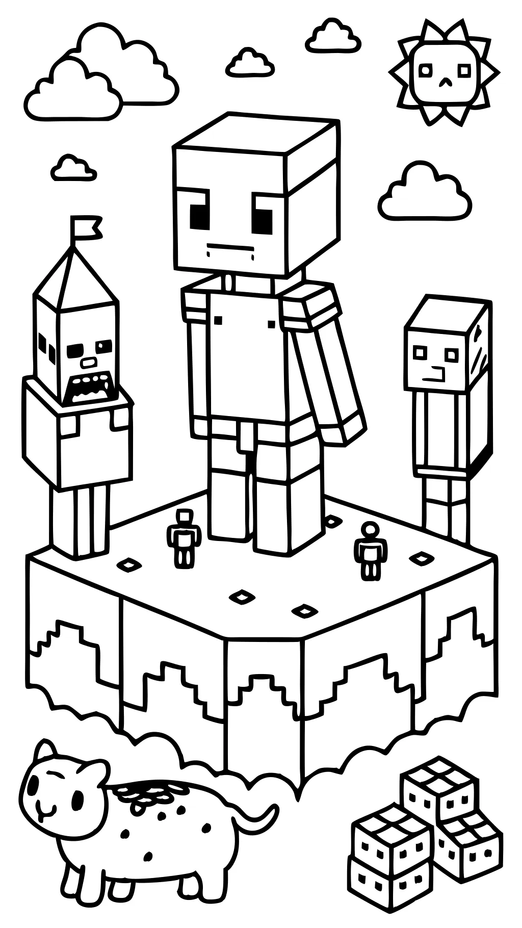 minecraft coloring book pages